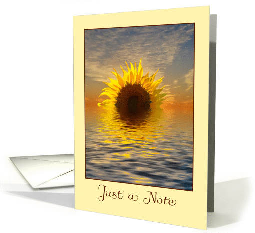 The Setting Sunflower - Just a Note - Sunflower in Ocean card