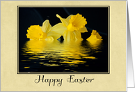 Happy Easter - Floating Yellow Daffodils card