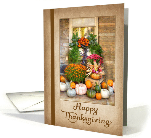 Happy Thanksgiving - Pumpkins, Gourds, Mums card (1391264)