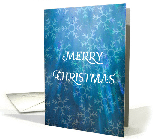 Merry Christmas - Snowflakes with blue background card (1397006)