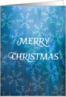 Merry Christmas - Snowflakes with blue background card