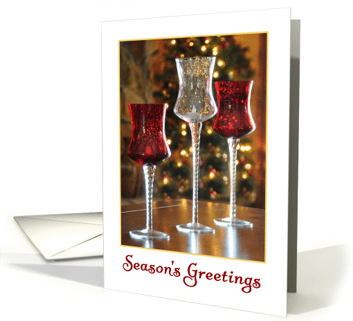 Business Season's Greetings Glass Candle Holders card (1399440)