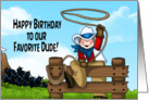 Rope Swinging Cowboy Birthday card