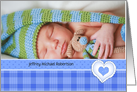 Baby Boy Blues Arrival Announcement Photo Card