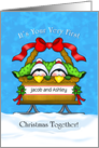 First Christmas Together Penguins Personalized Greeting card