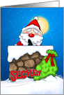 Santa’s Secret is Out of the Bag! Greeting card