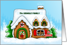 Welcoming Gingerbread Cottage Personalized Greeting card