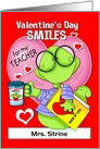 Smiles for Teacher Valentine card