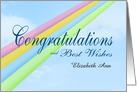 Personalized Congratulation Rainbow Wishes card