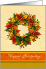 Autumn Wreath Birthday Wishes card