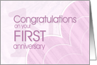First Year Anniversary Milestone card