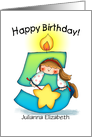 Personalized 5th Birthday Girl Milestone card