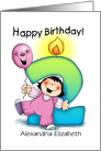 Personalized 2nd Birthday Girl Milestone card