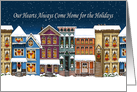 Holiday Hearts Come Home Festive Row Houses card