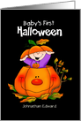Pumpkin Baby’s First Halloween Personalized card