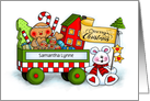 Sweet Smiles Personalized Name Christmas Wagon card