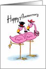 Happy Anniversary Flamingos card