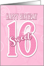 Sweet 16th Happy Birthday Milestone card