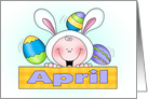 Baby Arriving in April Announcement card
