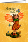 Birthday Wishes Autumn Butterfly Fairy card