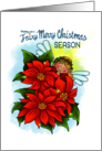 Fairy Merry Christmas Poinsettias card