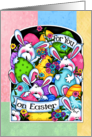 Easter Bunny Eggs and Flowers card