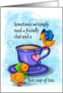 Missing You Friendly Chicks and Tea card