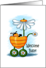 Welcome Baby Bumblebee in a Stroller card