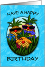 Tropical Pineapple Trio Birthday card
