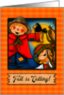 Fall is Calling Scarecrows in the Corn with a Happy Crow and a Full Moon card