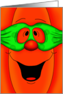 Masked Jolly Pumpkin Face Halloween Hello card