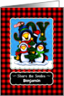 Holiday Sharing Joy Penguins Personalized Name card