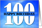 Blue Skies Happy Birthday 100 card