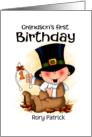 Grandson Pilgrim First Birthday Thanksgiving Personalized card