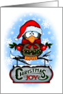 Christmas Joy Festive Owl and Sign card