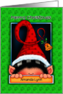 Merry Christmas Peeping Elf Personalized card