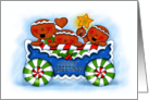 Holiday Greetings Gingerbread Wagon card