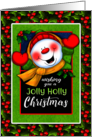 Jolly Holly Christmas Snowman Framed card
