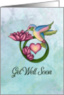 Get Well Hummingbird Flower Ring card