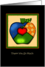 Patched Country Apple Thank You card