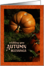 Autumn Wishes Pumpkin Blessings card