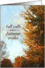 Fall Calls Autumn Smiles Scene card