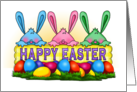Peeping Easter Egg Bunny Trio card