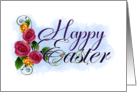 Happy Easter Floral Roses Script Thinking of You card