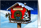 Personalized Christmas Family Birdhouse card