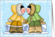 Heartwarming Arctic Couple card