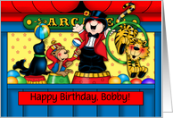 Circus Performers Birthday Custom Name card