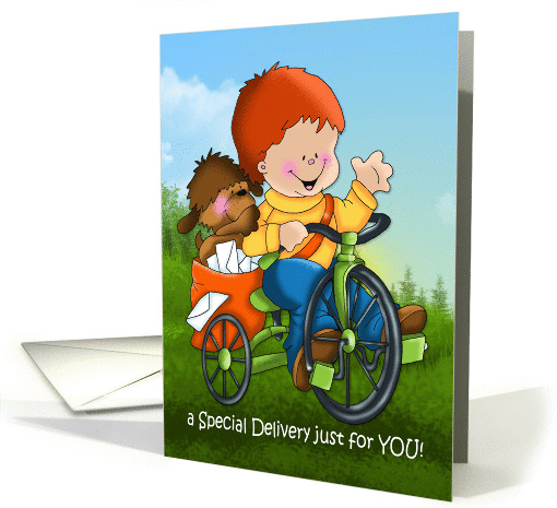 Special Birthday Delivery Messenger Boy card (1388020)