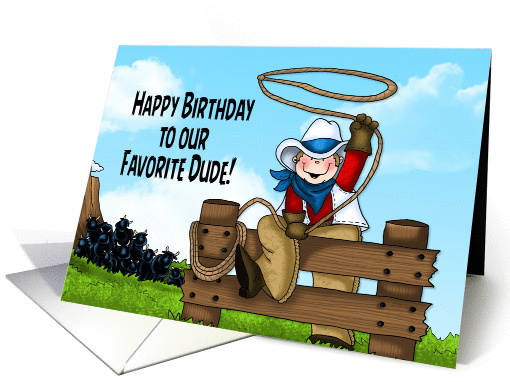 Rope Swinging Cowboy Birthday card (1388068)