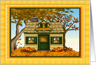 Warm and Cozy Pumpkin Pie Cottage card